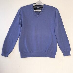 Eden Park Paris Mens V-Neck Sweater Cotton Knit V-Neck Golf Preppy Casual Size L